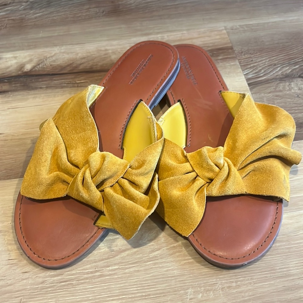 Mustard Bow Sandals